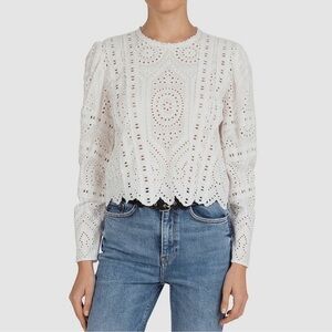 The Kooples White Eyelet Lace Blouse